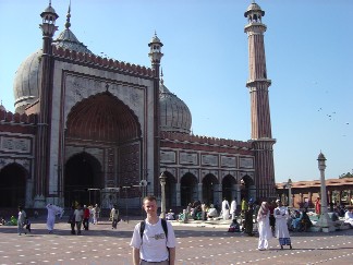 Bryan inside the largest mosque in India.